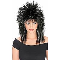 Rubie's womens Rockin Diva Wig With Tinsel Party Supplies, Black/Silver, One Size US