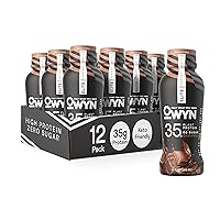 OWYN Pro Elite Vegan Plant-Based Protein Shake, 35g Protein, Omega-3, Prebiotics, Superfoods Greens for Workout and Recovery, 0g Net Carbs, Zero Sugar, Keto (Chocolate, 12 Pack)