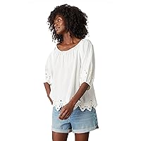 Velvet by Graham & Spencer Women's Abigail Schiffli Eyelet Top