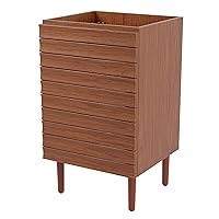 JONATHAN Y VAN1000B Aubert 20 in. W x 18 in. D x 33 in. H Thick Linear Slat Modern Farmhouse 2-Shelf Bath Vanity Cabinet Only (Sink Basin not Included), Walnut