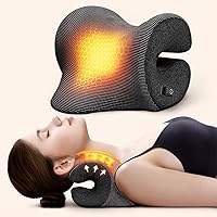 3s Heated Neck Stretcher for Pain Relief, Magnetic Therapy Case/Graphene Heating Pad, Cervical Traction Pillow Device No Smell, and Shoulder Relaxer TMJ Migraine Spine Alignment