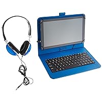 Ematic 10-Inch Android 7.1 (Nougat), Quad-Core 16GB Tablet with Folio Case and Headphones, Blue