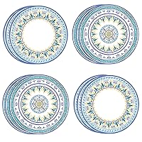 Talking Tables Yellow & Blue Paper Party Plates | Colourful & Strudy Disposable Party Tableware for Summer Parties, Garden Birthday, Recyclable - 12 Pack, 9'