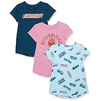 Amazon Essentials Girls and Toddlers' Short-Sleeve Tunic T-Shirts, Pack of 3