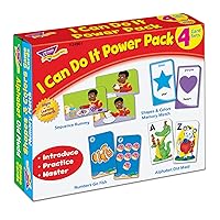 Trend Enterprises: I Can Do It Power Pack, 4 Flash Card Set Includes Sequence Rummy, Shapes & Colors Memory Match, Numbers Go Fish, Alphabet Old Maid, Self-Checking Design, for Ages 3 and Up
