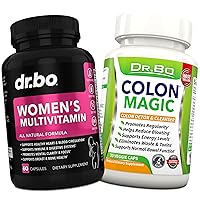 Womens Multivitamin Supplement - Colon Cleanse Detox Formula for Intestinal Digestive Cleansing - Women Energy Vitamin Supplements Magnesium Plus Zinc - Daily Constipation Relief Supplement Gut, Belly