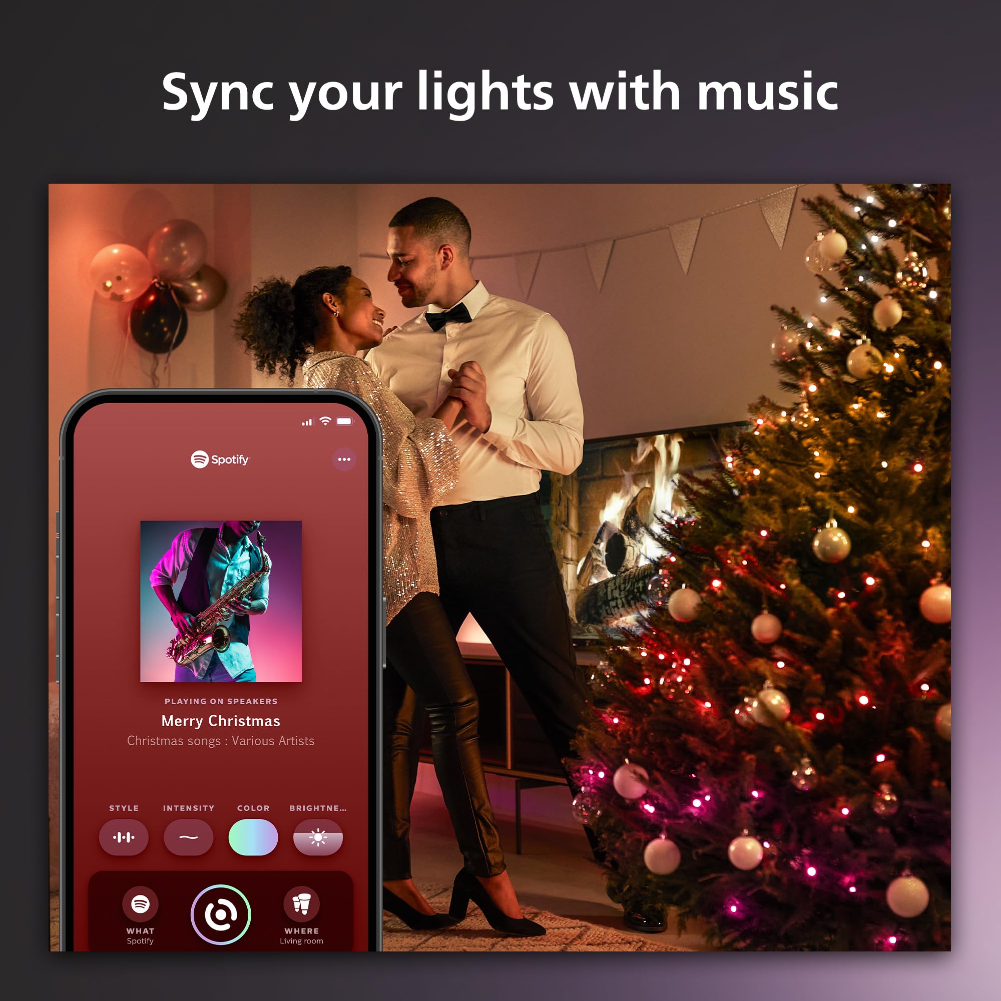 Philips Hue Christmas Festavia 130 Foot String Lights - 500 Mini White and Color Changing Smart LEDs - Waterproof - Year Round Indoor/Outdoor Decoration - Sync with Music - Works with Voice, Matter