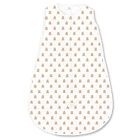 Amazing Baby Cotton Sleeping Sack, Wearable Blanket with 2-way Zipper, Butterum Tiny Bears, Medium (6-12 mo)