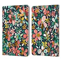Head Case Designs Officially Licensed Ninola Colourful Petals Green Floral Leather Book Wallet Case Cover Compatible with Kindle Paperwhite 1/2 / 3