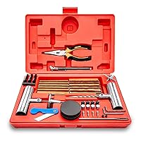 50003L Universal Heavy Duty Tire Repair Kit | 57 Piece Value Pack | Fix Punctures and Plug Flats | Ideal for Cars, Trucks, Motorcycle, ATV, Jeeps, Off Road Vehicles, RV, Tractors …