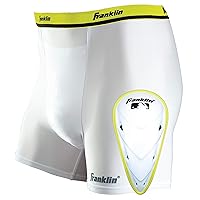 Franklin Sports Compression Sliding Shorts - Adult + Youth Baseball Compression Underwear with Cup Pocket - Padded Short