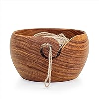 Nagina International Sanded Wood Yarn Storage Premium Knitting Crochet Wool Bowl | Arts Crafts & Sewing Accessories Bowl (Large)