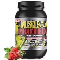 Colossal Labs Muscle Protein Whey Powder [5 lbs/Pack of 1]–Strawberry Protein Powder, Cold Filtered, 25g Pure Protein, 6.6g BCAAs (Packaging May Vary)