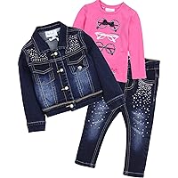 Le Chic Baby Girl's T-Shirt, Denim Jacket and Pants Set, Sizes 12-24M