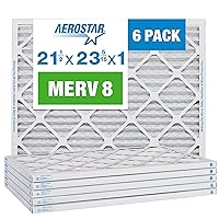 Aerostar 21 1/2x23 5/16x1 MERV 8 Pleated Air Filter, AC Furnace Air Filter, 6 Pack (Actual Size: 21 1/2