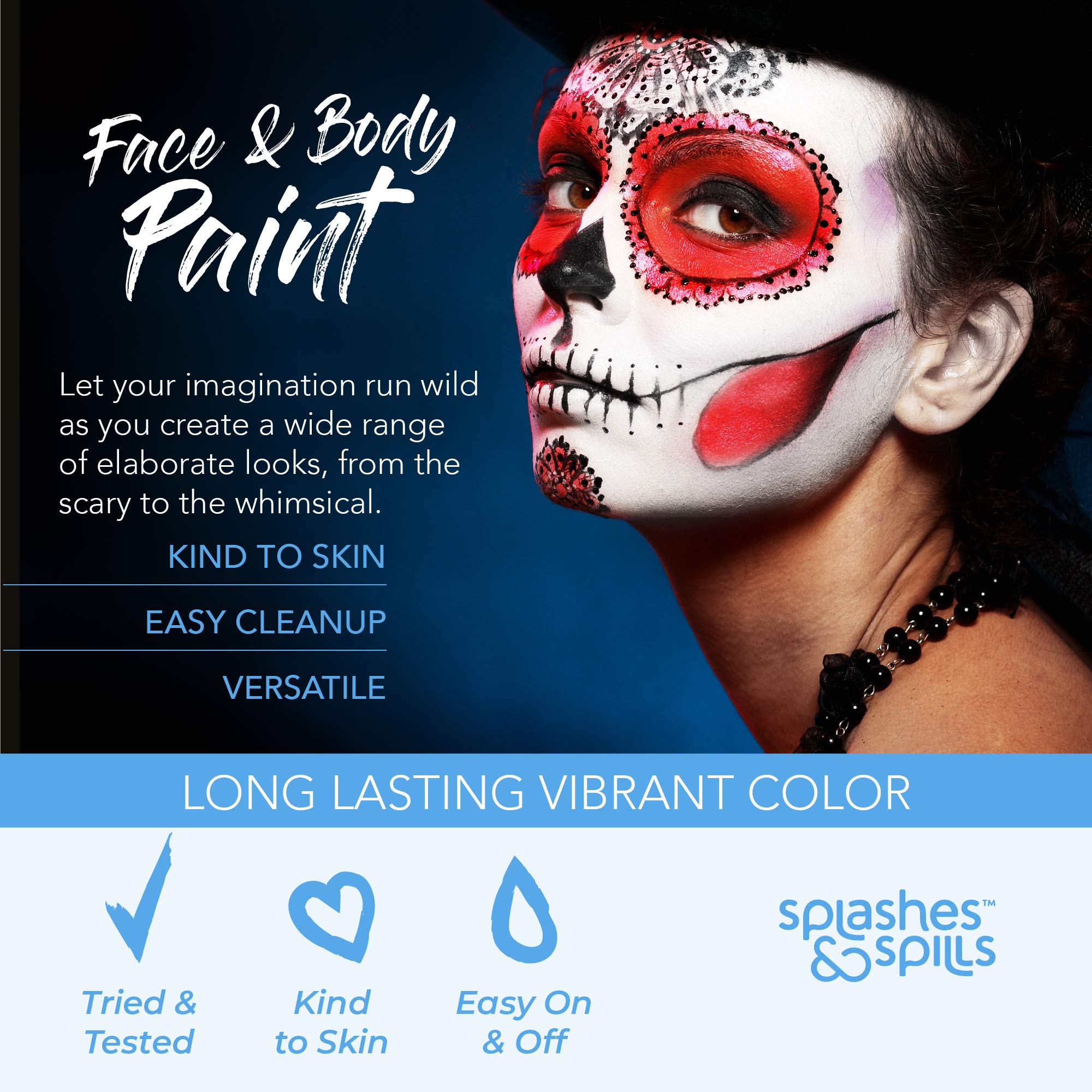 Face and Body Paint Cream - White, 30ml - Pretend Costume and Dress Up Makeup by Splashes & Spills