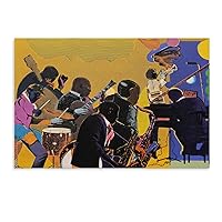 Romare Bearden, A Famous American Painter, Oil Painting Collage Art Poster (4) Canvas Poster Wall Art Decor Print Picture Paintings for Living Room Bedroom Decoration Unframe-style 30x20inch(75x50cm)