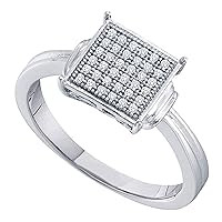 Dazzlingrock Collection 0.1 Carat (Ctw) 1/10 Ct-dia Micro-pave Ring, Sterling Silver