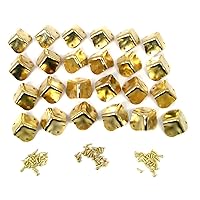 24pcs. Heavy Duty Square Brass-plated Box Corners with Mounting Screws