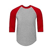 Shaka Wear Baseball Raglan Shirt – Men’s Classic 3/4 Sleeve Casual Cotton Tee Top Sport Active Athletic Jersey Tshirt S-5XL