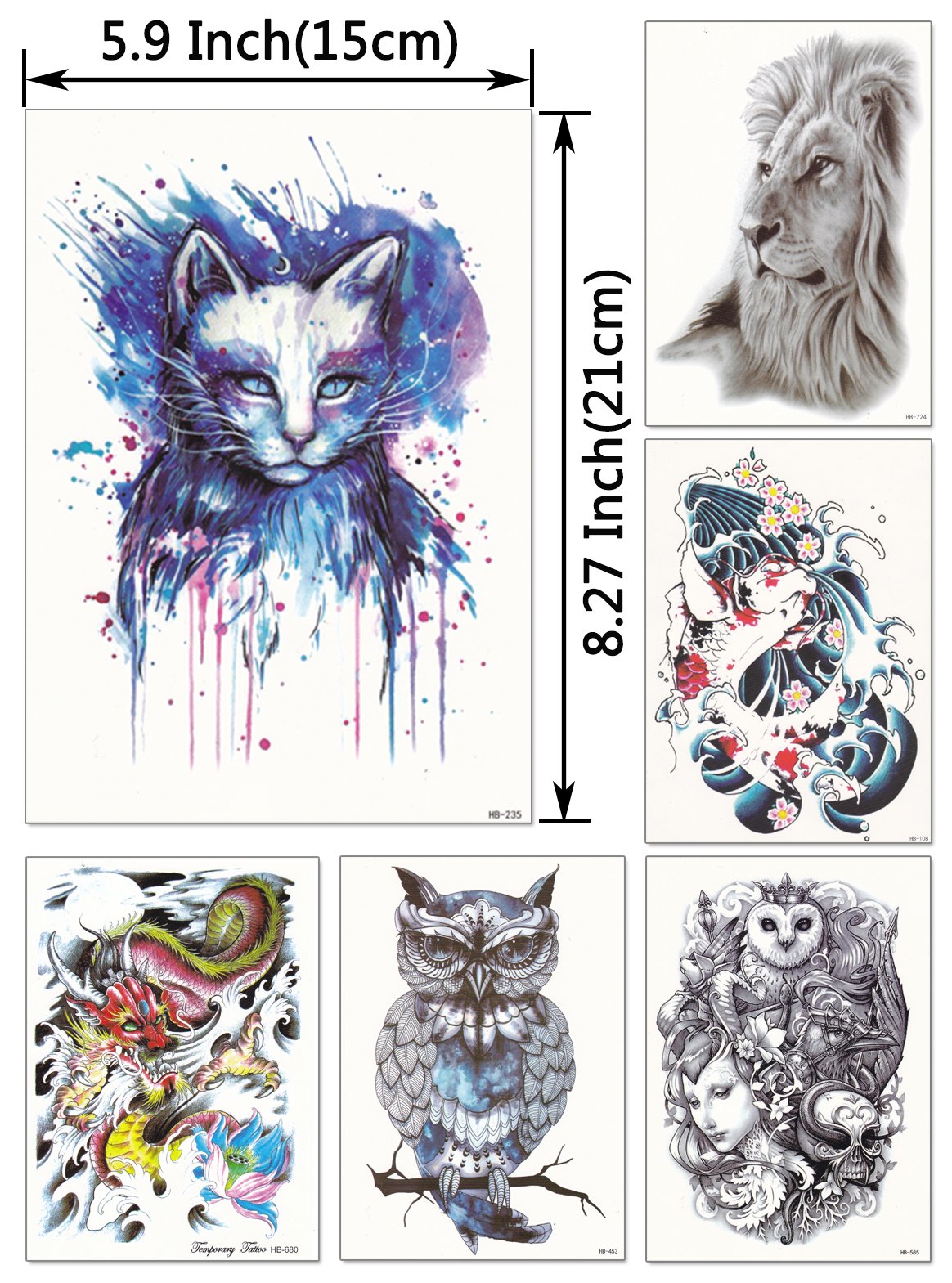 Buy DaLin Temporary Tattoo Sleeves Extra Large Full Half Arm Tattoos Lion  Tiger Wolf Fake Tattoos for Women Men 8 Sheets Wolf Lion Collection  Online at desertcartINDIA