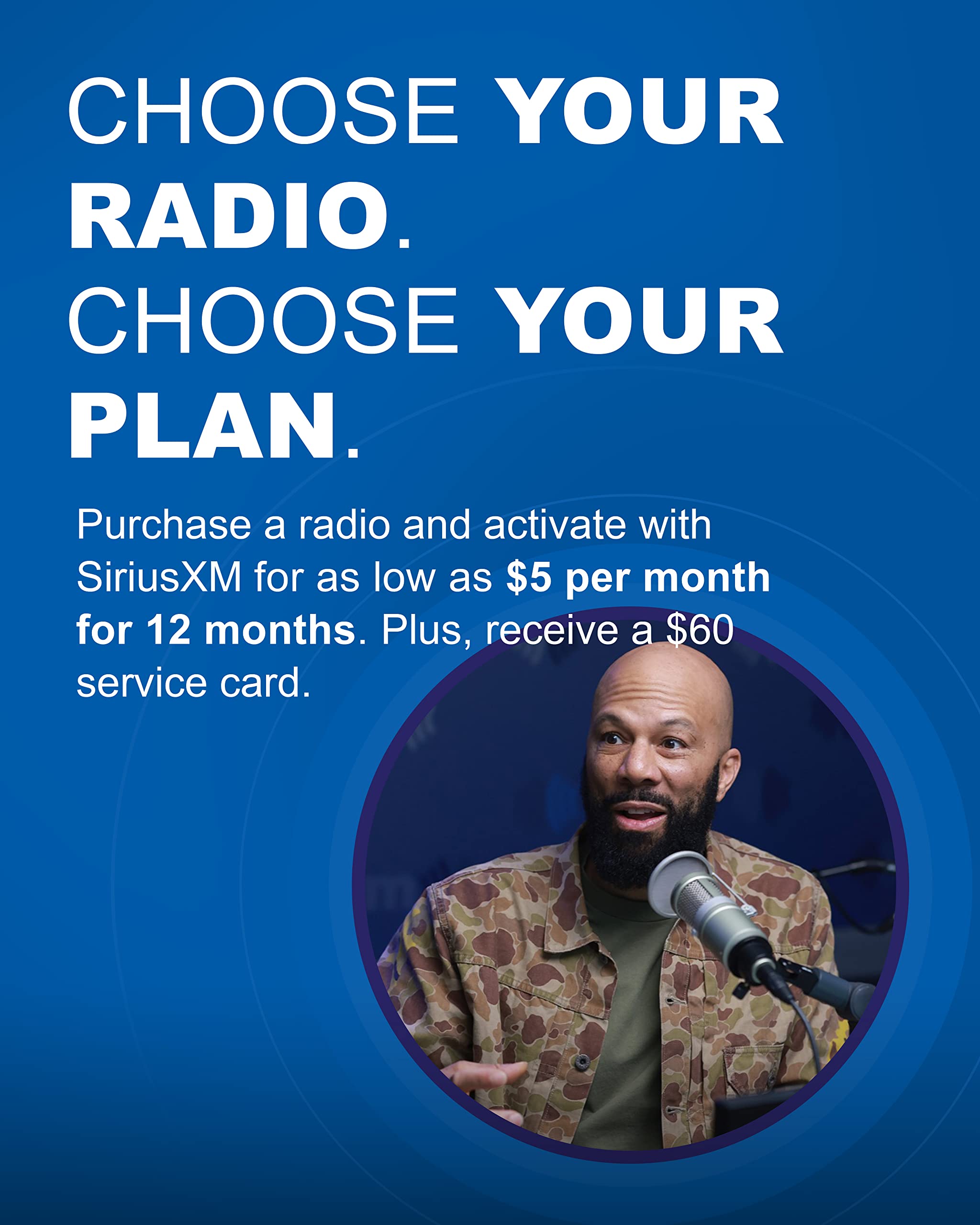 SiriusXM Onyx Plus Satellite Radio w/ Vehicle Kit, Enjoy SiriusXM Through your Existing Car Stereo for as Low as $5/month + $60 Service Card with Activation