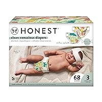 HONEST Club Box Clean Conscious Diapers Summer Seasonal, Stripe Safari & Seeing Spots, Size 3, 68ct