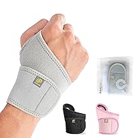 Bracoo Wrist Wrap, Reversible Compression Support for Sprains, Carpal Tunnel Syndrome, Wrist Tendonitis Pain Relief & Injury Recovery, WS10, 1 Count