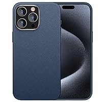 Case for iPhone 15 Pro Max 15 Pro 15 Fashionable Business Leather Slim Back Case Luxury Men Shockproof Phone Cover (Blue,for15)