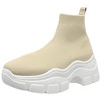 Women's Thick Sole Mesh Slip-on Stretch Sneaker Boots
