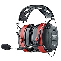 3M Pro-Comms Electronic Hearing Protector with Bluetooth Wireless Technology and External Microphones, Hearing protection, NRR 26 dB, Black/Red