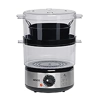 Nesco ST-25F, Food Steamer, 5 quart, 400 watts, Black/Clear