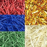 Uptotop 1/2LB Crinkle Cut Paper Shred Filler for Gift Wrapping Basket Filling, Birthday, Christmas, Thanksgiving, Wedding, Mother's Day, Anniversaries, Valentines Day, Multi Color (8 oz)