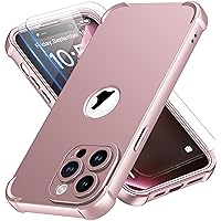 ORETECH for iPhone 14 Pro Case, with [2 x Screen Protectors] [10 Ft Military Grade Drop Test] [Camera Protection] 360° Shockproof Slim Thin Phone Case iPhone 14 Pro Cover 6.1'' - Rose Gold