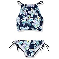 Girls' Daisy UPF 50+ Beach Sport Halter Tankini 2-Piece Swimsuit