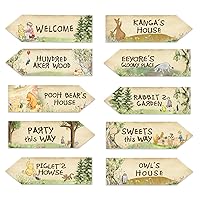 Winnie Arrow Signs for The Pooh Baby Shower Decorations, 10 Pcs Double-Sided Signs Hundred Acre for Winnie Birthday Decorations Baby Shower Decorations