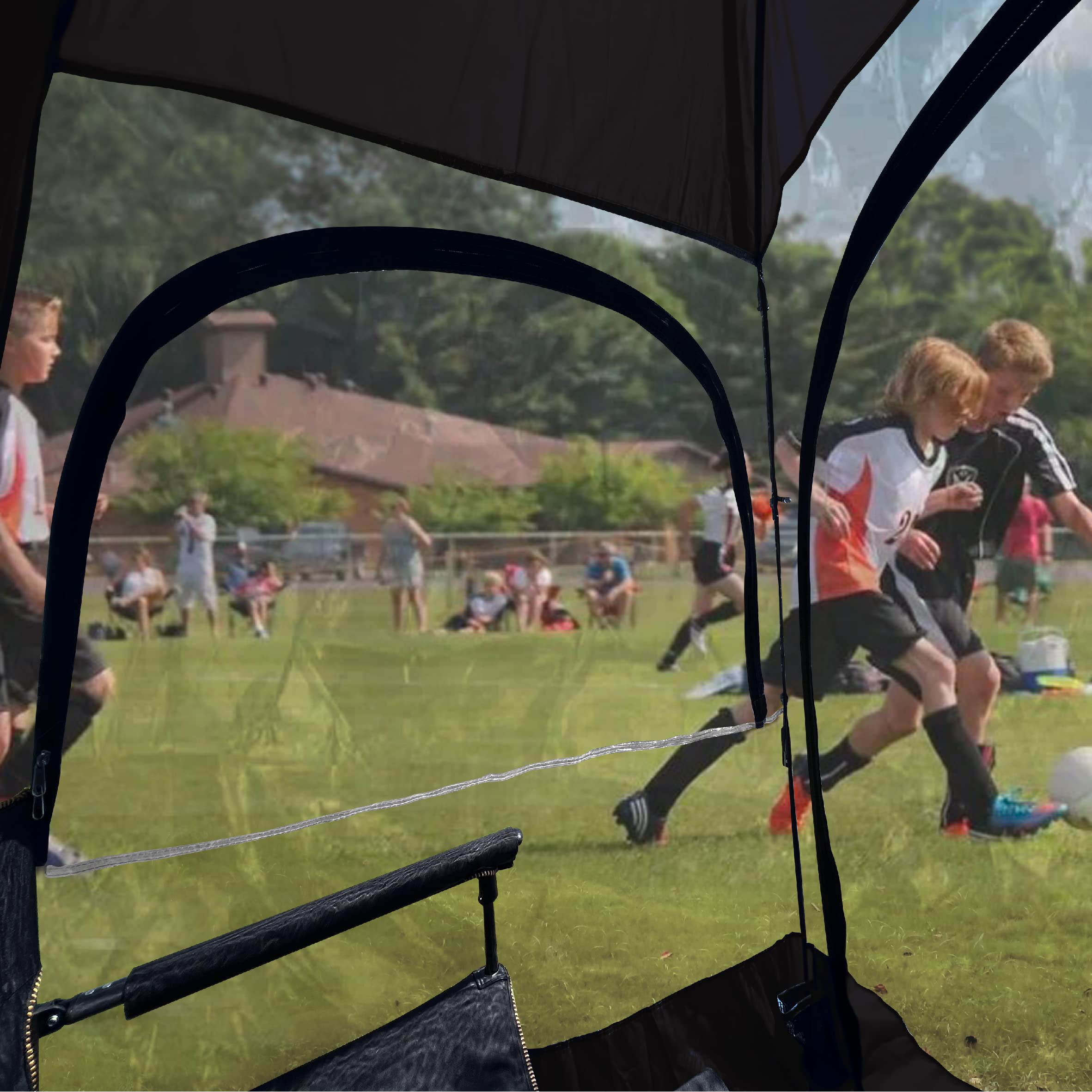 CoverU Sports Tent Pod For 3-4 People - RAIN or Sun Protection – NEW Large Pop Up Climate Canopy Shelter – Soccer, Football, Softball & Other Sporting Events and Parades - Patented and Patents Pending