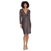 Maggy London Women's Holiday Foil Glitter Shimmer Metallic Dress Occasion Party Guest of