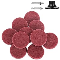 2 Inch Quick Change Scouring Pad Surface Conditioning Discs 320 Grit, Nylon Fiber Roll Lock Die Grinder Sanding Disc for Cleaning Burr Rust Paint Removal, Elastic Grinding (10Pcs)
