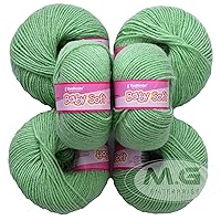 Vardhman Kintting Yarn 100% Acrylic Wool Apple Green (16 pc) Baby Soft 4 ply Wool Ball Hand Knitting Wool/Art Craft Soft Fingering Crochet Hook Yarn, Needle Knitting Yarn Thread Dyed