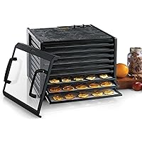 Excalibur 3926TCDB 9-Tray Electric Food Dehydrator with Clear Door Adjustable Temperature Settings and 26-Hour Timer Made in USA, 9-Tray, Black (Renewed)