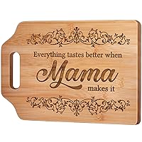 Mama Gifts - Engraved Bamboo Cutting Board - Gifts for Mom, Mama Gifts for Mothers Day from Daughter, Mama Christmas Gifts