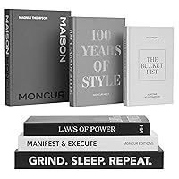 Fake Books for Decoration Set of 3 Decor Books Gray Black & White Coffee Table Books Removable Covers Real Blank Pages Modern Living Room Decor Home Decorations Motivational Desk Decor