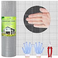 Thinkahead Hardware Cloth 1/4 inch 48 X 50 ft 23 Gauge, Galvanized Wire Mesh Roll, Welded Wire Fencing, Hardware Cloth for Chicken Coop Wire, Rabbit Cage Wire