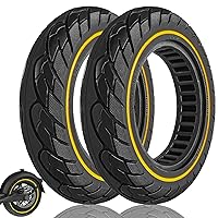 10x2.125 Rubber Solid Tire 50/75-6.1 fit for VOLPAM SP06,TurboAnt X7 Max/X7 Pro Electric Scooter Front/Rear Tire, 10x2/54-152 Tire for Gotrax G4/G30LP Plus Hiboy S2/S2R Plus, 2PCS Yellow