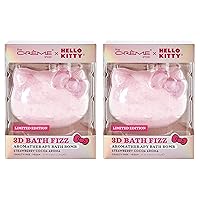 The Crème Shop x Hello Kitty Bath Bombs: Fizzing, Soothing, Moisturizing, Aromatherapy, Relaxation, Spa-Like Experience for Silky Smooth Skin (Strawberry Cocoa) Set of 2 PK