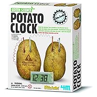 4M Potato Clock DIY Green Science Chemistry Engineering Lab - STEM Toys Educational Gift for Kids & Teens, Girls & Boys, Brown