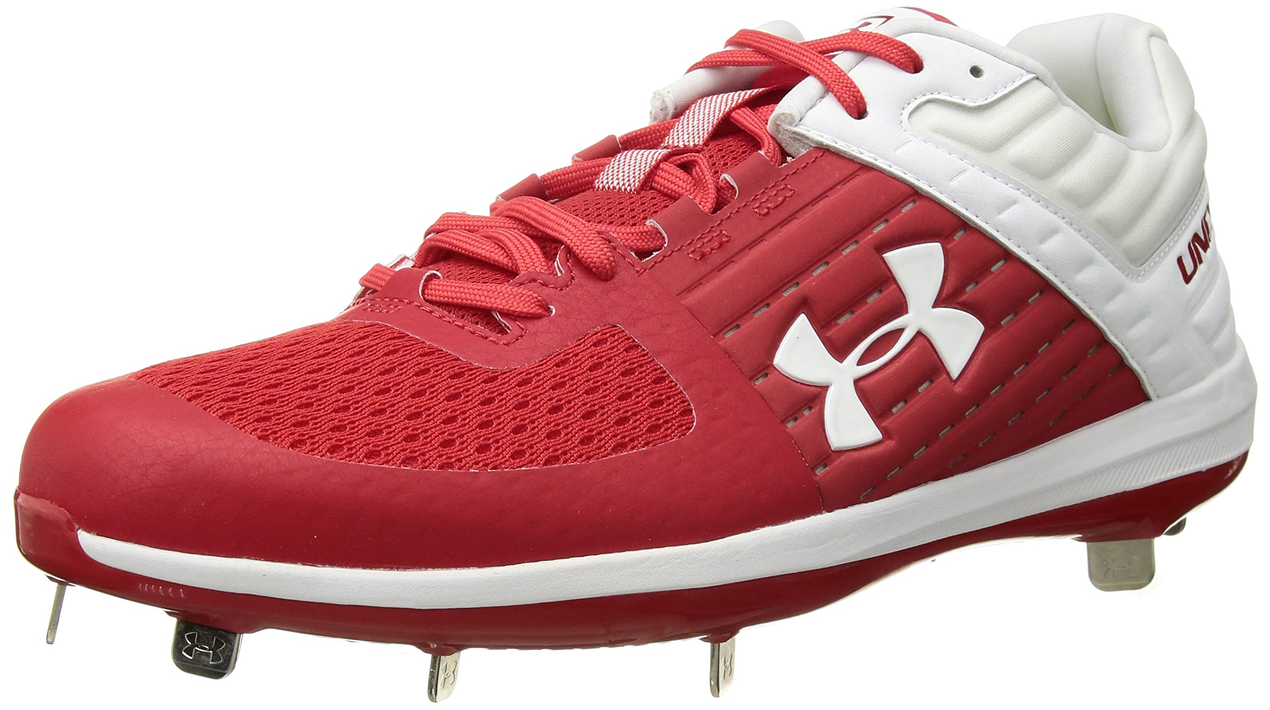 Under Armour Men's Yard Low ST Baseball Shoe, Red (601)/White, 16