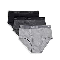 2(X)IST mens Essential Cotton Fly Front Brief 3-pack Underwear, Black/Grey/Charcoal Heather, 38 US