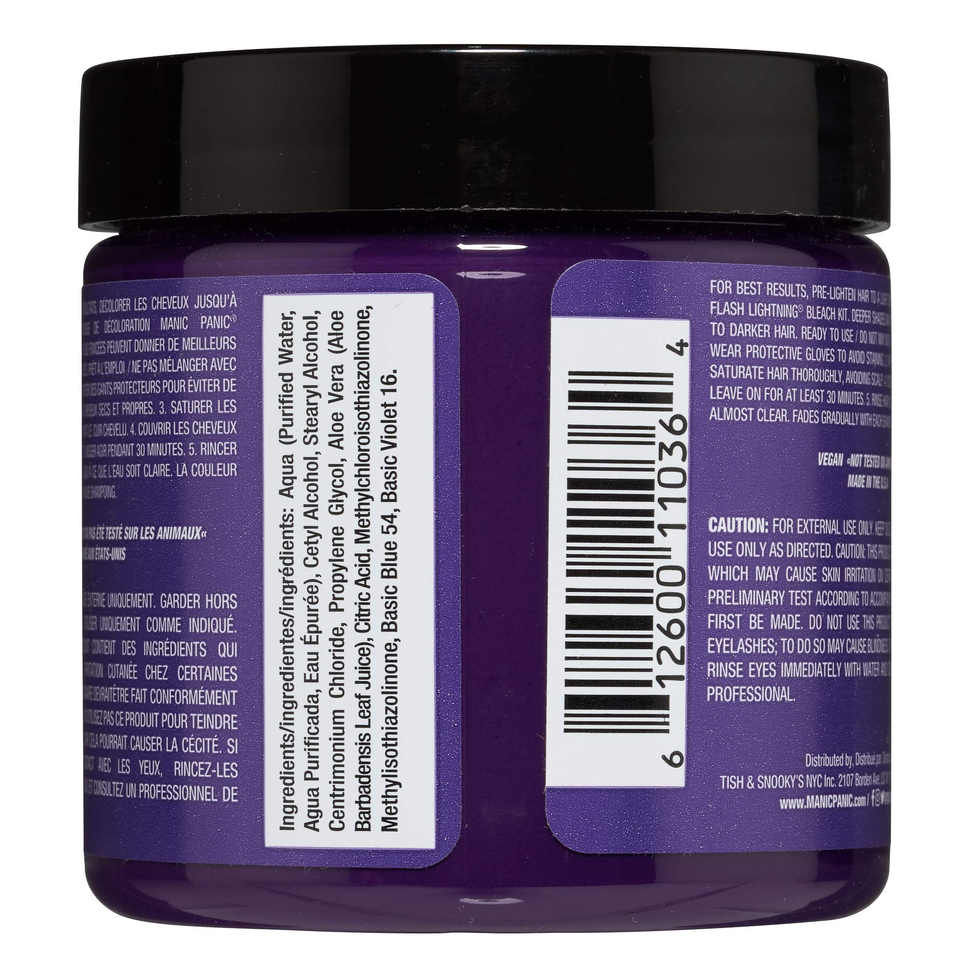 MANIC PANIC Electric Amethyst Hair Dye – Classic High Voltage - Semi-Permanent Hair Color - Medium Violet Purple With Blue Undertones - Vegan, PPD & Ammonia-Free - For Coloring Hair on Women & Men